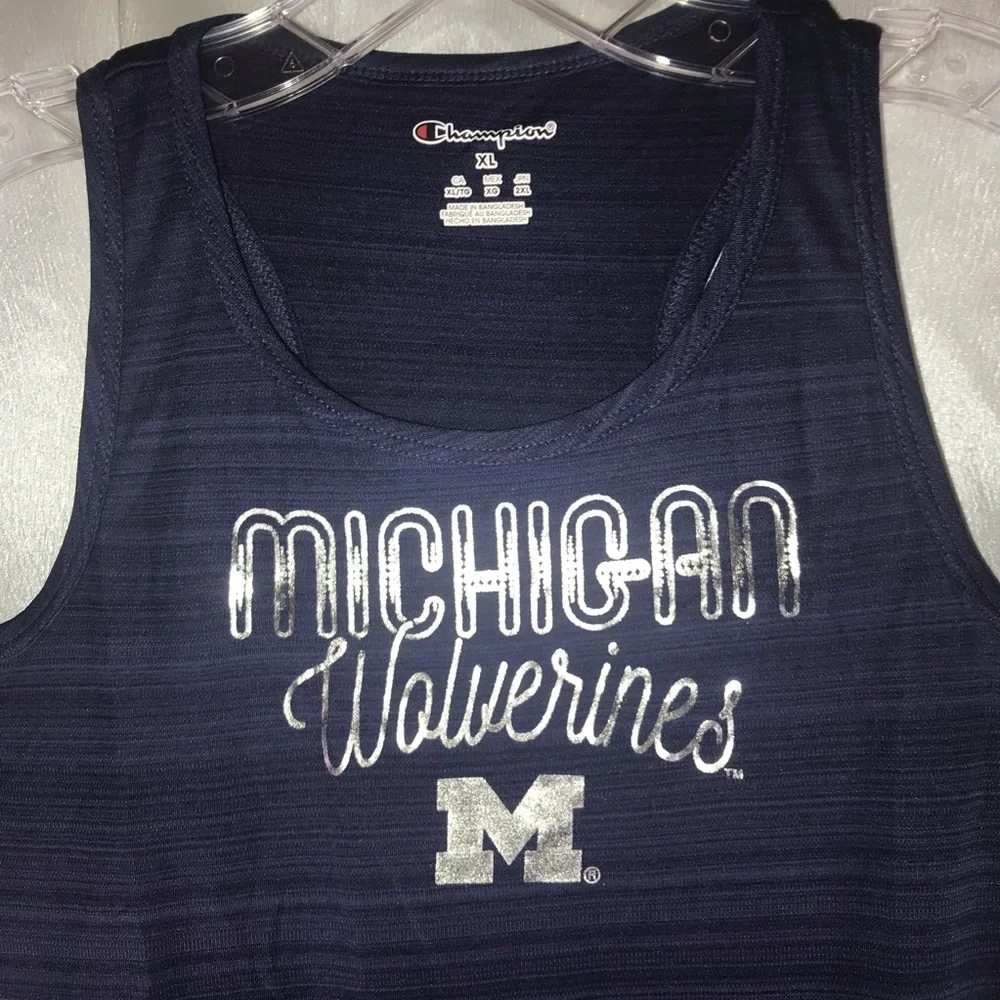 Champion NCAA Michigan Wolverines Girls Racer Back Scoop Neck Tank XL Navy 🆕
